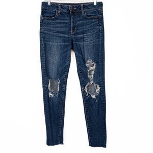 American Eagle Outfitters Women's Dark Blue Super Stretch Hi-Rise Jegging, Sz 4